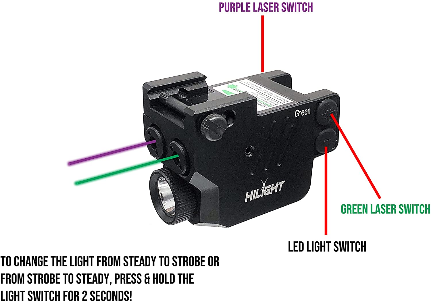  HILIGHT Tactical P3P Purple Laser │ Dot Sight for